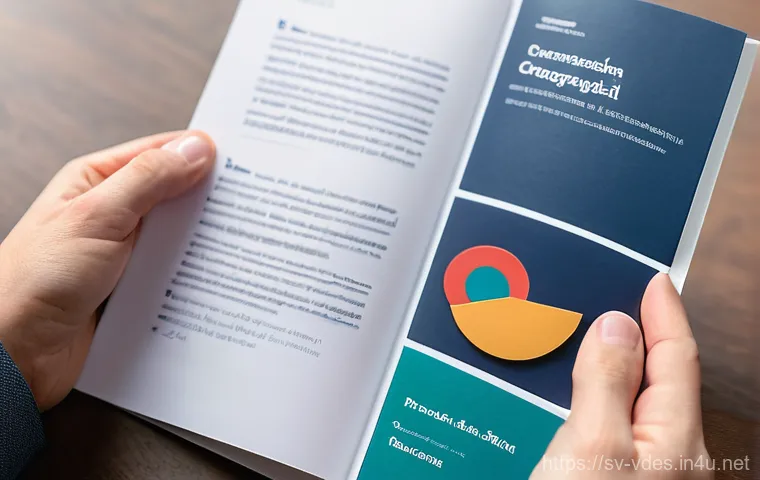 시각디자인과 오프셋 인쇄 기술 - **Prompt:** A close-up shot of a person's hands gently holding a beautifully designed, high-quality ...