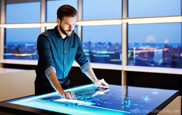 시각디자인의 다양한 직무 설명 - **Prompt 1: The Intuitive Digital Architect (UX/UI Design)**
    A young, diverse UX/UI designer, mi...