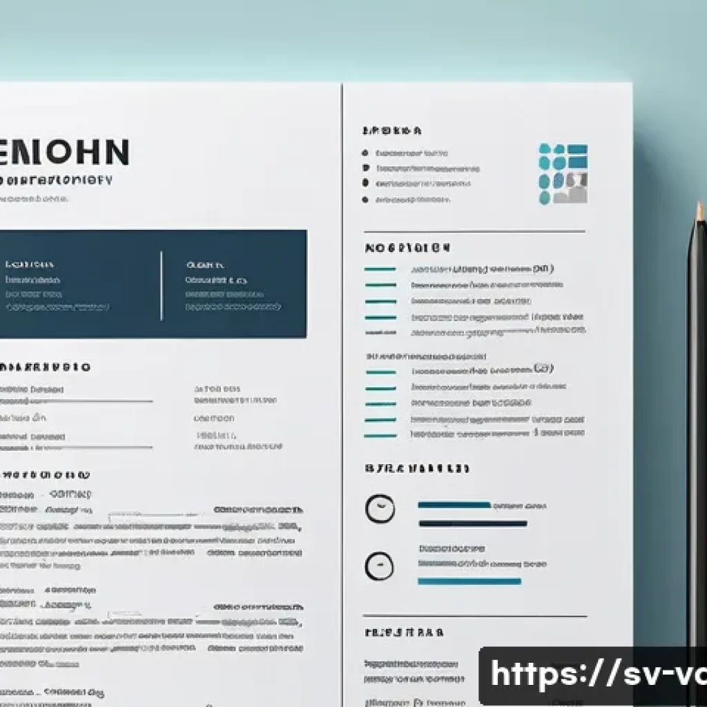 시각디자인 이력서 작성 팁 - A clean and professional graphic design CV layout featuring well-defined sections with generous marg...