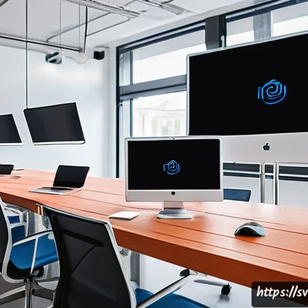 시각디자인 리더십 스킬 - A modern Scandinavian office environment with a diverse team of professionals collaborating around a...